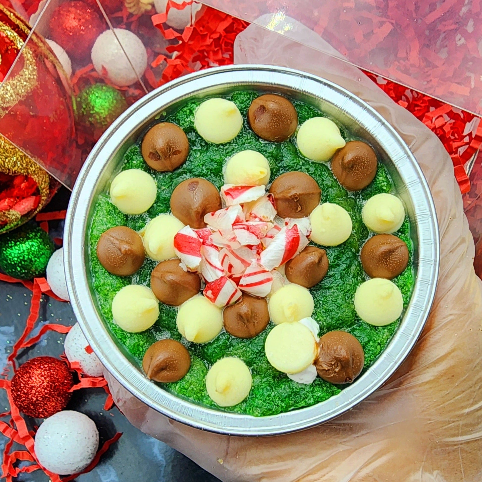 Holiday gift pack skillet cookies. 3 pack. Deep dish stuffed cookies. Black forest. Peppermint. Gingerbread cookies. Skillet cookie company.com. Toronto. Canada wide shipping.