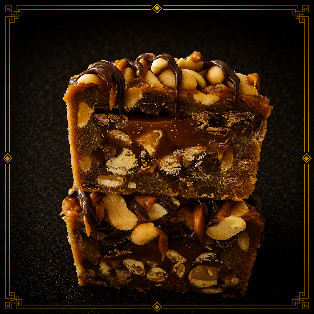 Snickers_deep dish stuffed cookie_caramel stuffed_peanuts